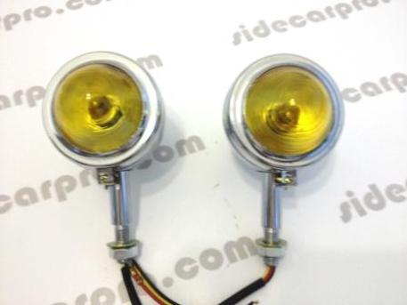 chrome indicator light glass lens suit cj750 and others pair