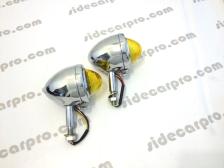 chrome indicator light glass lens suit cj750 and others pair