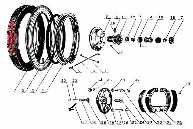 cj750 parts tire and wheel assembly